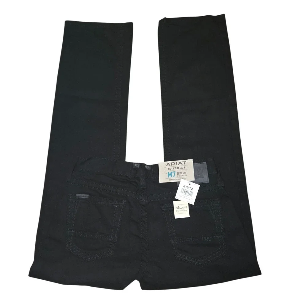 Ariat NWT M7 Slim Fit Straight Leg Jeans Mens 30x32 Dark Wash Black 10050817‎